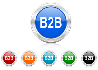 b2b icon vector set