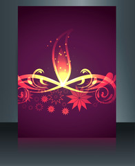 Diwali greeting card brochure template vector