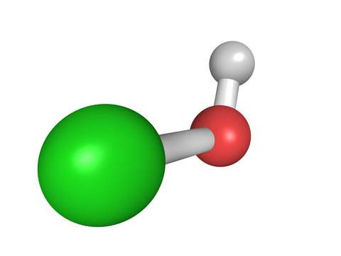 Chemical structure of hypochlorous acid