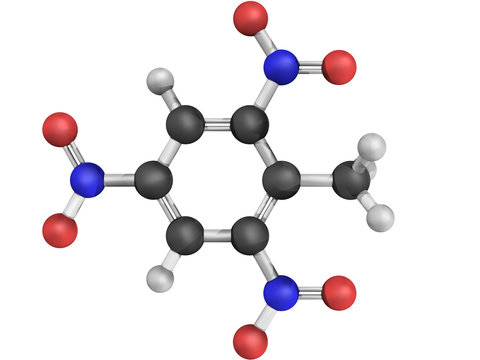 Chemical structure of Trinitrotoluene (TNT)