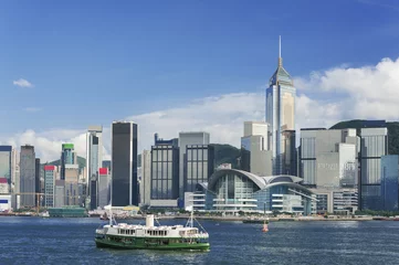 Fotobehang Victoria Harbor of Hong Kong © leeyiutung