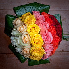 A beautiful bridal bouquet at a wedding party
