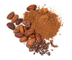 fresh cocoa isolated on white