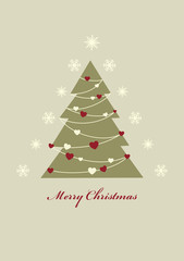 Christmas tree with hearts