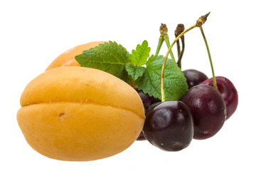 Ripe cherry and apricot