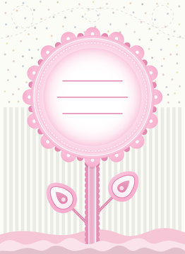 Baby Shower flower card for baby girl