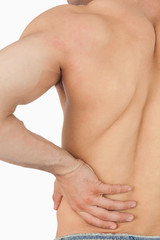 Young male having back pain