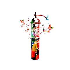 Colorful vector coffee grinder background with butterflies