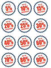 Rabatt Sticker - blau + rot