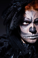 Scary monster in dark room