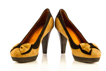  high heel women shoes on white background