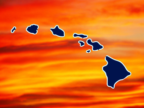 Fototapeta map hawaiian chain of islands