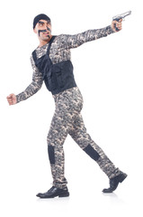 Soldier isolated on the white background