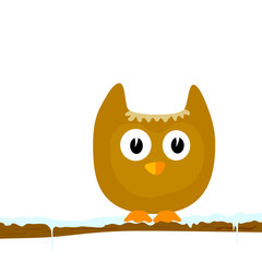 funny animal on the snow branch vector illustration part two