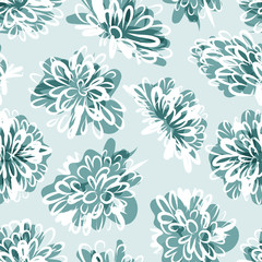 Frozen flowers, seamless pattern for your design