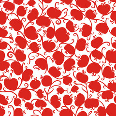 Fototapeta na wymiar Seamless pattern with red apples for your design