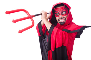 Man devil in red costume