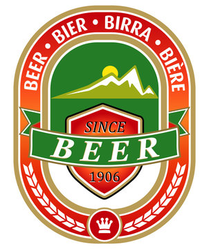 vector beer label