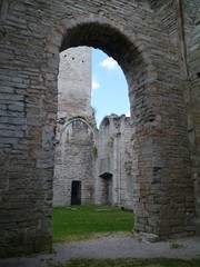 Fototapeta na wymiar Ruin of the Drotten church in Visby on Gotland