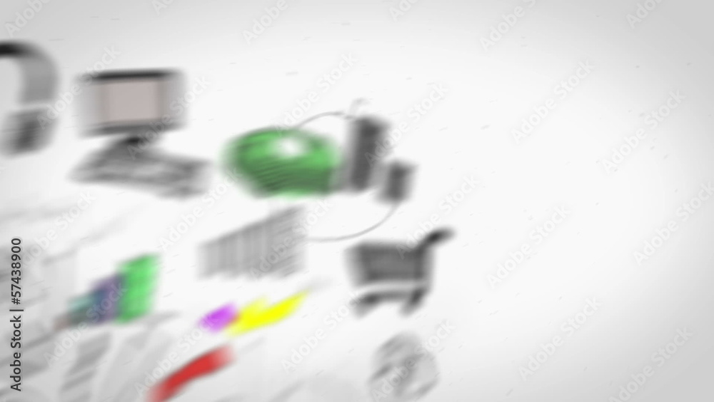 Poster Colored animation showing different business aspects