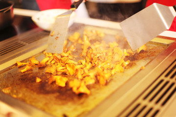 Pilze auf Grillplatte