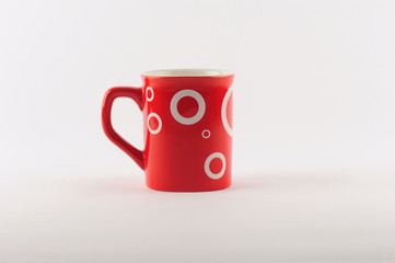 Red coffee cup isolated white backgraund