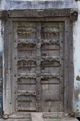 Handcrafted old wooden door, Gujrat, India