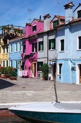 Fototapeta na wymiar Houses on Burano, Venice