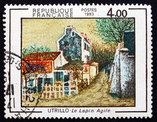 Postage stamp France 1983 Le Lapin Agile, by Utrillo