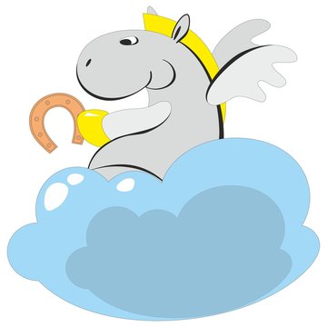 The winged horse on a cloud 006