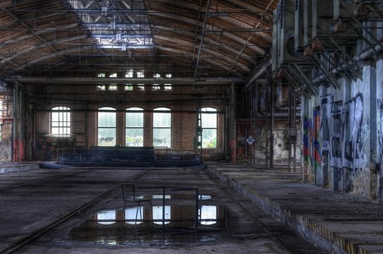 Old abandoned empty hall