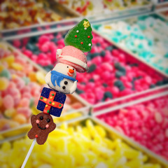 Etal de bonbons, brochette de Noël