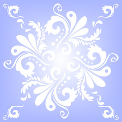Fototapeta na wymiar floral pattern on a blue background