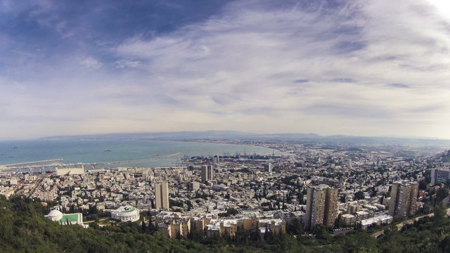 Haifa Israel top view time lapse