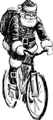 Santa Claus on the bike