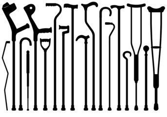 Set of different canes