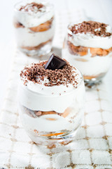 Traditional italian dessert with chocolate