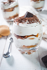 Traditional italian dessert with chocolate