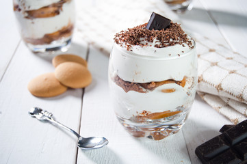 Traditional italian dessert with chocolate