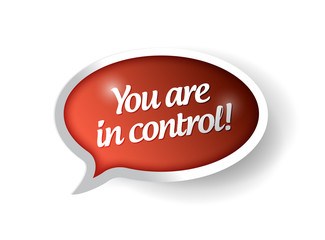 You are in control red message bubble illustration