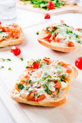 Fresh vegetarian Italian toast bruschetta