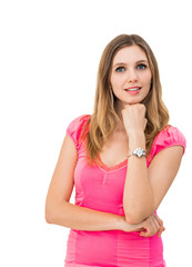 young woman looking at her watch