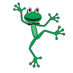 dancing happy green frog