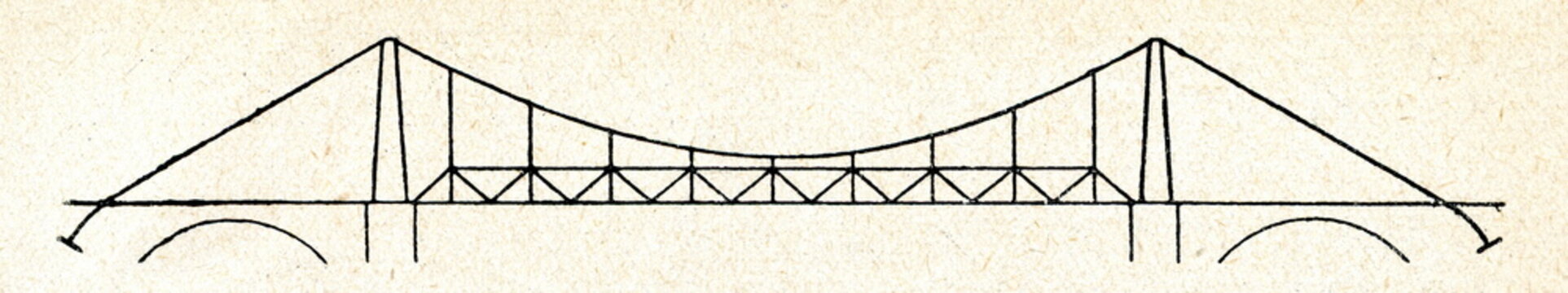Bridge with hanged truss