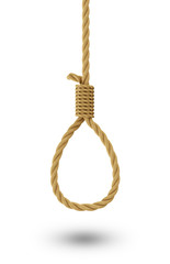 Hangman's knot isolated on white background