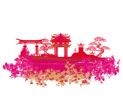 Decorative Chinese landscape card