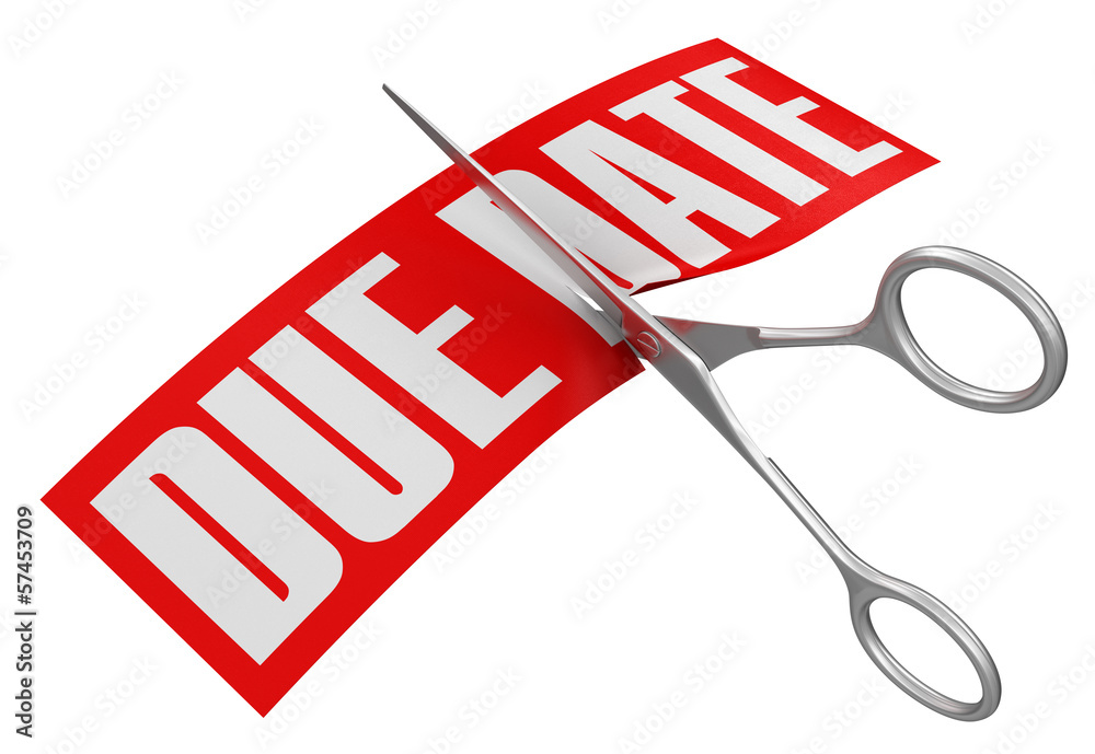 Poster scissors and due date (clipping path included)