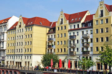 Berlino, case sulla Sprea (Spree) al Nikolaiviertel‎