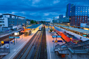 Freiburg Hauptbahnhof railway station, Germany - obrazy, fototapety, plakaty