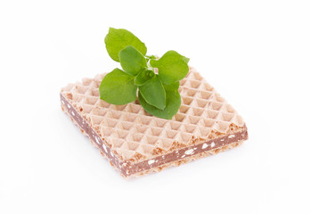 Chocolate crackers sandwich isolated
